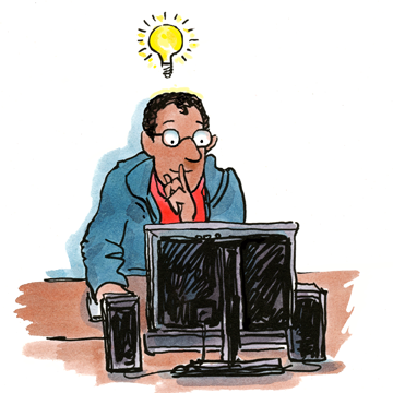 man on phone illustration